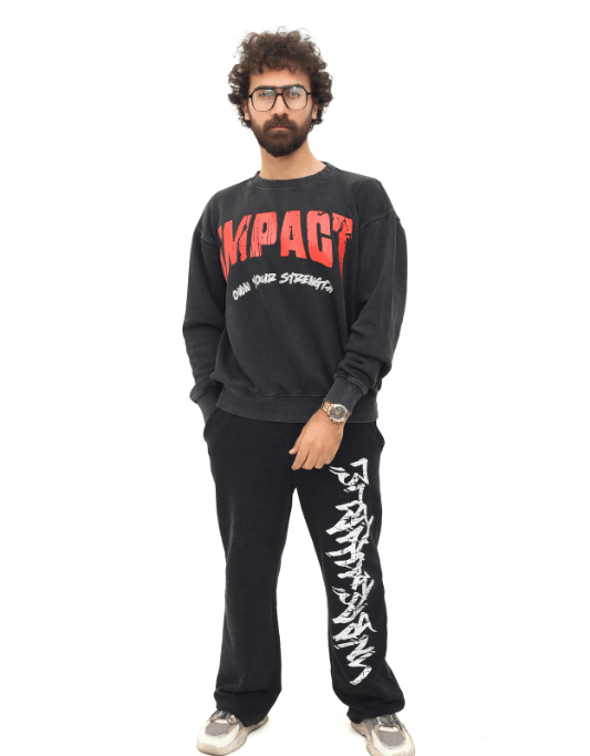 The Impact Sweatshirt – Black Acid Wash