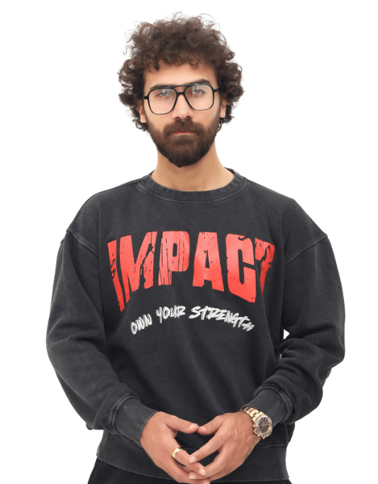 The Impact Sweatshirt – Black Acid Wash