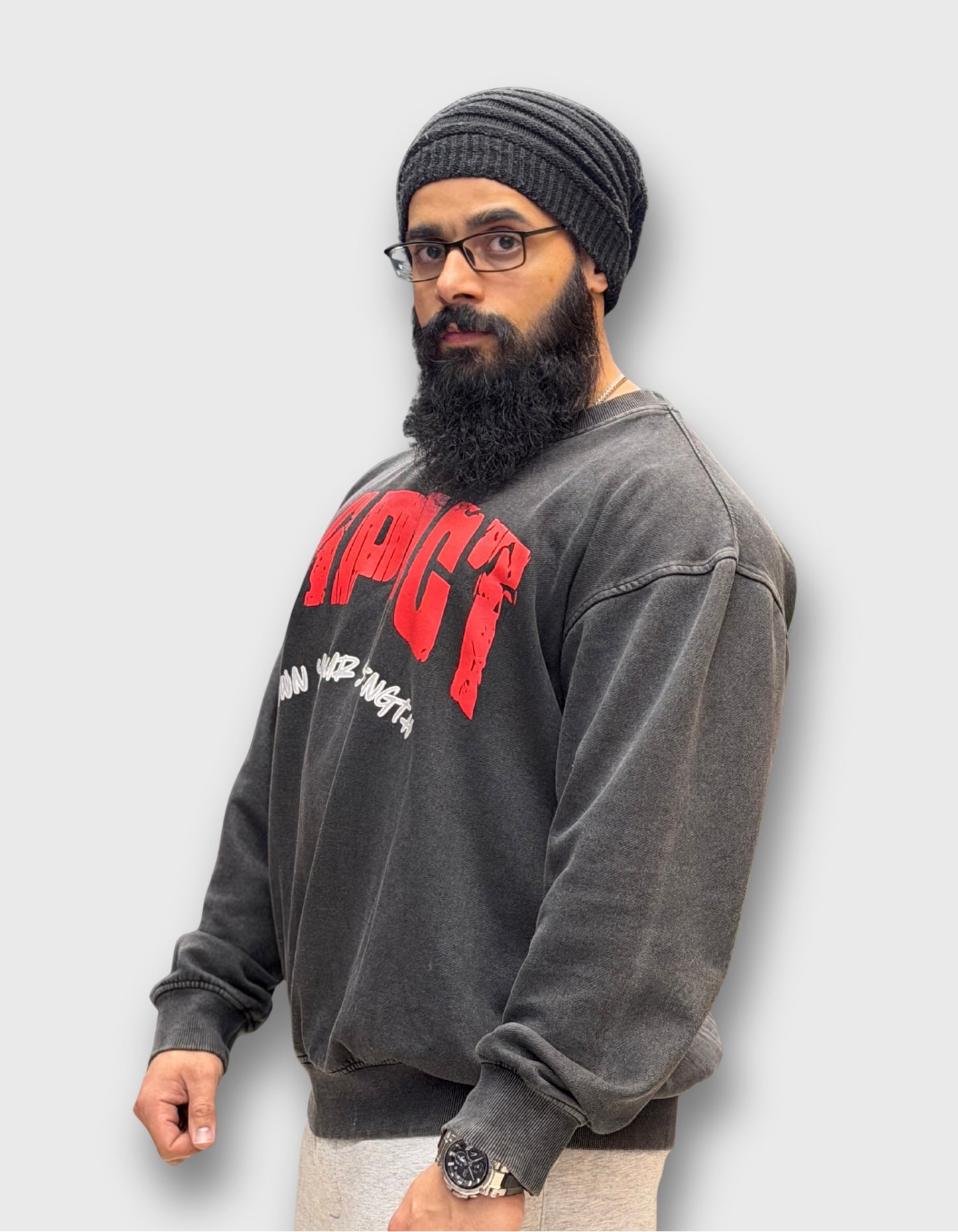 The Impact Sweatshirt – Black Acid Wash