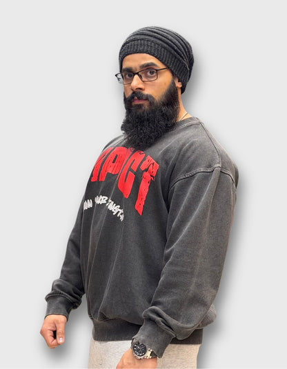 The Impact Sweatshirt – Black Acid Wash